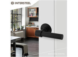 Gatdeel L recht met rozet Ø51x2mm structuur zwart