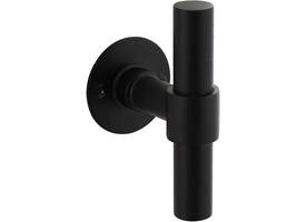 Gatdeel T recht met rozet Ø51x2mm structuur zwart