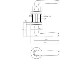 Deurkruk Bjorn op rozet verdekt ø52x10mm met nokken zwart
