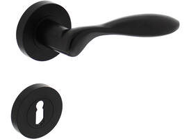 Deurkruk George op rozet verdekt ø52x10mm met nokken en sleutelrozetten zwart