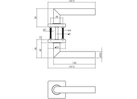 Deurkruk Bastian op rozet 55x55x10mm met nokken zwart