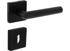 Deurkruk Bastian op rozet 55x55x10mm met nokken en sleutelrozetten zwart