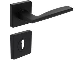 Deurkruk Apollo op rozet verdekt 55x55x10mm met nokken en sleutelrozetten zwart