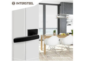 Deurkruk Minos op rozet verdekt 55x55x10mm met nokken zwart