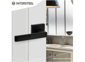 Deurkruk Hera op rozet verdekt 55x55x10mm met nokken zwart