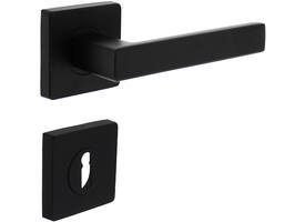 Deurkruk Hera op rozet verdekt 55x55x10mm met nokken en sleutelrozetten zwart