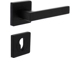 Deurkruk Hera op rozet verdekt 55x55x10mm met nokken en cilinderrozetten zwart