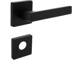 Deurkruk Hera op rozet verdekt 55x55x10mm met nokken en rondcilinderrozetten zwart