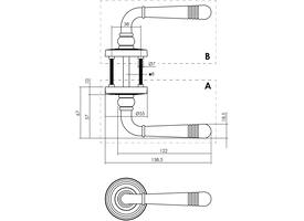 Gatdeel links Helena op rozet verdekt met rillen ø55x10mm met nokken zwart