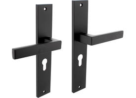Deurkruk Hera op schild rechthoekig 245x45mm profielcilindergat 55mm zwart
