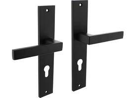 Deurkruk Hera op schild rechthoekig 245x45mm profielcilindergat 72mm zwart