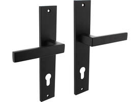 Deurkruk Hera op schild rechthoekig 245x45mm profielcilindergat 78mm zwart
