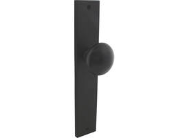 Knopschild rechthoekig 245x45x8mm met vaste knop paddenstoel en wisselstift blind zwart