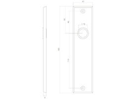 Schilden rechthoekig 181x41x7mm blind zwart
