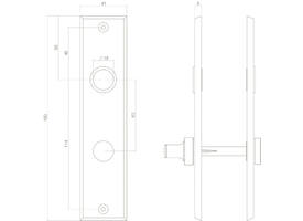 Schilden rechthoekig 181x41x7mm wc 63/8mm zwart