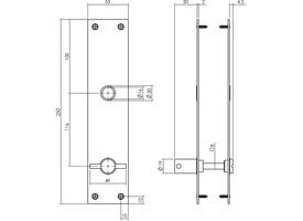 Schilden rechthoekig 250x55x2mm wc 116/8mm structuur zwart