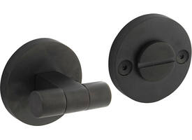 WC-sluiting éénzijdig verdekt ø55x8mm met stift 8x8mm, knop op verdekte rozet PVD zwart