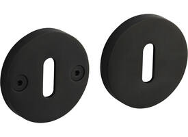Sleutelrozetten éénzijdig verdekt ø55x8mm met nokken ø8mm PVD zwart