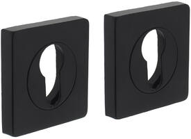 Cilinderrozetten verdekt 55x55x10mm met nokken zwart
