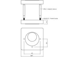Rondcilinderrozetten verdekt 55x55x10mm met nokken zwart
