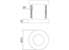Afdekrozetten verdekt ø53x10mm met nokken zwart