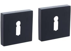 Sleutelrozetten verdekt 52x52x10mm met nokken zwart