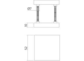 Afdekrozetten verdekt 52x52x10mm met nokken zwart