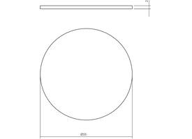 Afdekrozet zelfklevend ø55x2mm structuur zwart