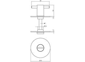 WC-sluiting zelfklevend ø55x2mm met stift 5x5mm structuur zwart