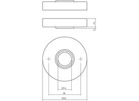 Rozetten verdekt ø53x10mm structuur zwart