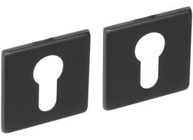 Cilinderrozetten verdekt 50x50x5mm structuur zwart