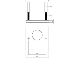 Rondcilinderrozetten verdekt 50x50x5mm structuur zwart
