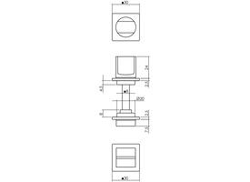 WC-sluiting zelfklevend 30x30x3mm met stift 8x8mm structuur zwart