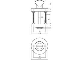 WC-sluiting verdekt ø52x10mm met nokken en stift 8x8mm zwart