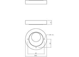 Rondcilinderrozetten verdekt ø52x10mm met nokken zwart