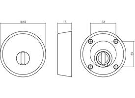 SKG3 veiligheidsrozet rond ø59x18mm tbv oplegsloten met kerntrekbeveiliging structuur zwart