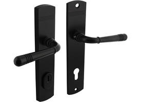 Achterdeurbeslag Helena 239x50mm kruk/kruk profielcilindergat 92mm met kerntrekbeveiliging zwart
