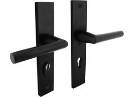 SKG3 veiligheidsbeslag rechthoekig 250x50mm kruk/kruk Jura met veerconstructie profielcilindergat 72mm met kerntrekbeveiliging zwart