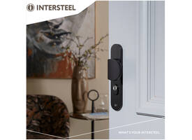 SKG3 veiligheidsbeslag ovaal 250x50mm greep/kruk Rond met veerconstructie profielcilindergat 72mm met kerntrekbeveiliging zwart