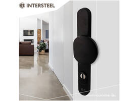 SKG3 veiligheidsbeslag ovaal smal 250x35mm greep/kruk Verkropt met veerconstructie profielcilindergat 92mm met kerntrekbeveiliging zwart