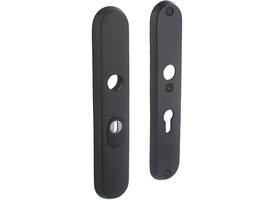 SKG3 veiligheidsschilden ovaal 250x50mm profielcilindergat 55mm met kerntrekbeveiliging structuur zwart
