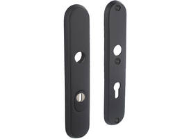 SKG3 veiligheidsschilden ovaal 250x50mm profielcilindergat 72mm met kerntrekbeveiliging structuur zwart