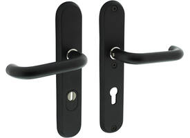 SKG3 veiligheidsbeslag ovaal 250x50mm kruk/kruk Rond profielcilindergat 72mm met kerntrekbeveiliging structuur zwart