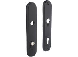 SKG3 veiligheidsschilden ovaal 250x50mm profielcilindergat 92mm met kerntrekbeveiliging structuur zwart