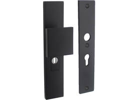 SKG3 veiligheidsschilden rechthoekig 250x50mm met greep profielcilindergat 55mm met kerntrekbeveiliging structuur zwart