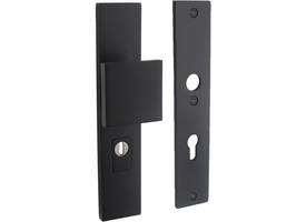 SKG3 veiligheidsschilden rechthoekig 250x50mm met greep profielcilindergat 72mm met kerntrekbeveiliging structuur zwart