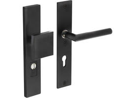 SKG3 veiligheidsbeslag rechthoekig 250x50mm greep/kruk Jura profielcilindergat 72mm met kerntrekbeveiliging structuur zwart