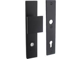 SKG3 veiligheidsschilden rechthoekig 250x50mm met greep profielcilindergat 92mm met kerntrekbeveiliging structuur zwart
