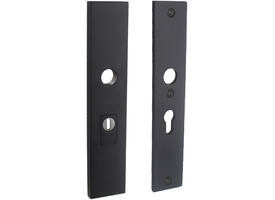 SKG3 veiligheidsschilden rechthoekig 250x50mm profielcilindergat 55mm met kerntrekbeveiliging structuur zwart