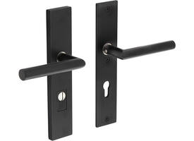 SKG3 veiligheidsbeslag rechthoekig 250x50mm kruk/kruk Jura profielcilindergat 55mm met kerntrekbeveiliging structuur zwart